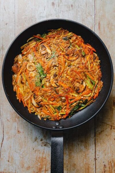 Datei:Koreanische Gemuse-Pancakes 01.jpg
